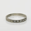 Circa 1920's 18K White Gold Diamond and Chevron Wedding Band