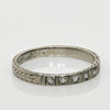 Circa 1920's 18K White Gold Diamond and Chevron Wedding Band