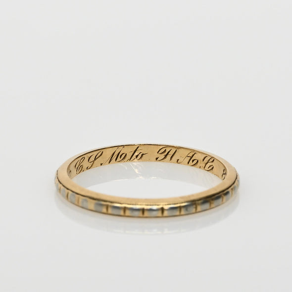 Vintage 18K Yellow Gold Engraved Wedding Band Dated 1940