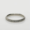Vintage 18K White Gold Floral Milgrain Wedding Band