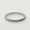 Dated 2-4-34 Floral Patterned Antique 18K White Gold Wedding Band