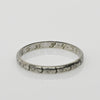 Dated 2-4-34 Floral Patterned Antique 18K White Gold Wedding Band