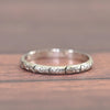 Dated 2-4-34 Floral Patterned Antique 18K White Gold Wedding Band