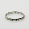 Dated 2-4-34 Floral Patterned Antique 18K White Gold Wedding Band