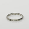 Dated 2-4-34 Floral Patterned Antique 18K White Gold Wedding Band