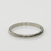Art Deco 18K White Gold Repeating Pattern Stackable Vintage Wedding Band