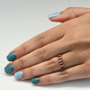 Ruby and Diamond Alternating Gemstone Band 14k Gold Ring