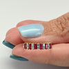 Ruby and Diamond Alternating Gemstone Band 14k Gold Ring