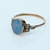 Antique Opal and Diamond Bezel Set 9K Gold Ring