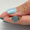 Antique Opal and Diamond Bezel Set 9K Gold Ring