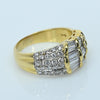 2.75ctw Tapered Baguette and Round Brilliant Diamond 18K Gold Cocktail Ring