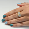 2.75ctw Tapered Baguette and Round Brilliant Diamond 18K Gold Cocktail Ring