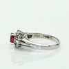 Vintage 0.32ctw Ruby Diamond Cluster Platinum Ring