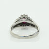Vintage 0.32ctw Ruby Diamond Cluster Platinum Ring