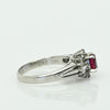 Vintage 0.32ctw Ruby Diamond Cluster Platinum Ring