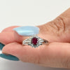 Vintage 0.32ctw Ruby Diamond Cluster Platinum Ring