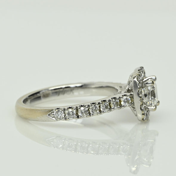 Neil Lane 1.3ct Cushion Cut Diamond 14k White Gold Halo Engagement Ring