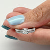 0.91ct Cushion Cut E SI2 Diamond Wedding Set Platinum Engagement Ring w GIA