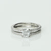 0.91ct Cushion Cut E SI2 Diamond Wedding Set Platinum Engagement Ring w GIA