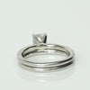 0.91ct Cushion Cut E SI2 Diamond Wedding Set Platinum Engagement Ring w GIA