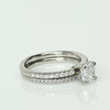 0.91ct Cushion Cut E SI2 Diamond Wedding Set Platinum Engagement Ring w GIA