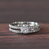 0.91ct Cushion Cut E SI2 Diamond Wedding Set Platinum Engagement Ring w GIA