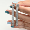 Art Deco 3.15ctw Round and Baguette Diamond Platinum Long Dangle Earrings