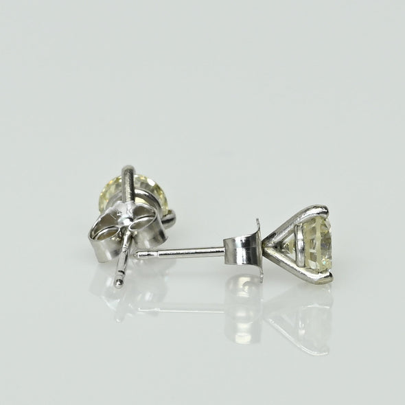 1.2ctw Round Brilliant J VS Diamond Martini Stud 14k White Gold Earrings