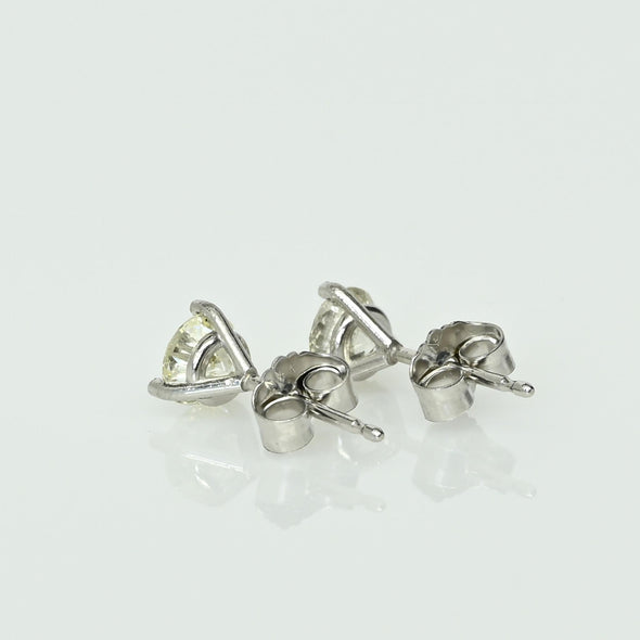0.80ctw Round Brilliant J I1 Diamond Martini Stud 14k White Gold Earrings