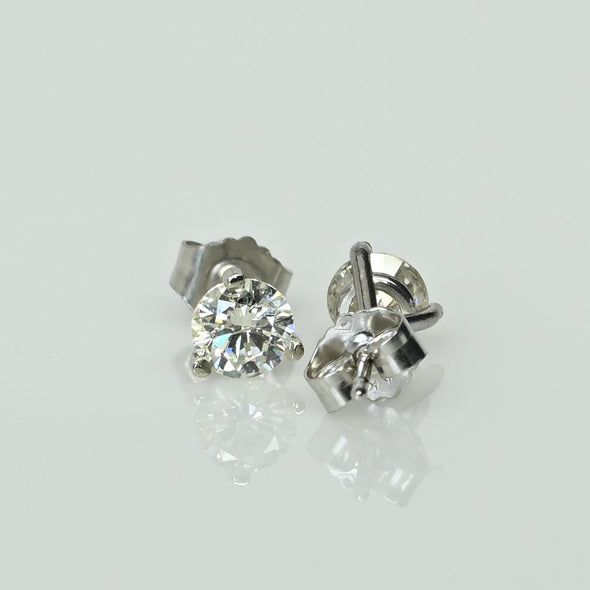 0.80ctw Round Brilliant J I1 Diamond Martini Stud 14k White Gold Earrings