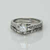 Princess Cut 0.50ct F VVS GIA Diamond Engagement Ring 14k White Gold Wedding Set