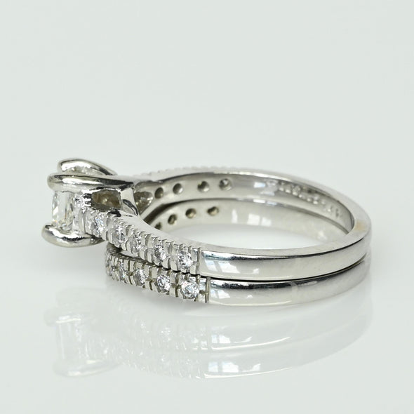 Princess Cut 0.50ct F VVS GIA Diamond Engagement Ring 14k White Gold Wedding Set