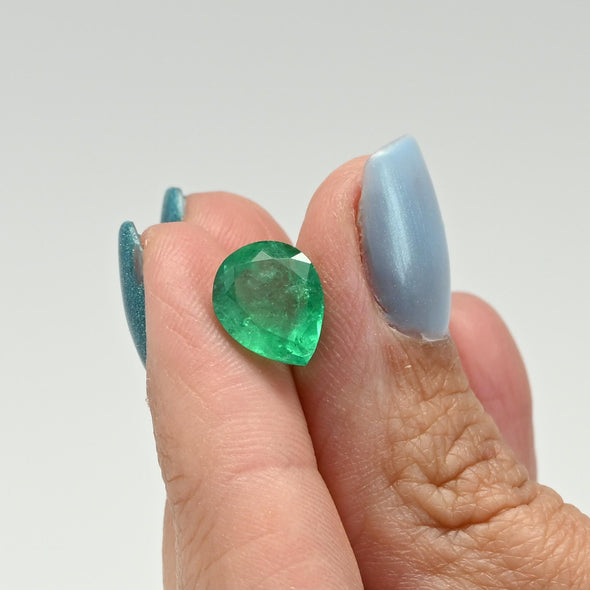 3.41 ct Pear Cut Loose Emerald