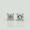 2.25cttw Princess Cut F VVS Diamond Stud 14k White Gold Earrings w GIA