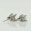 2.25cttw Princess Cut F VVS Diamond Stud 14k White Gold Earrings w GIA
