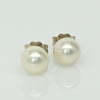 Cultured Pearl 6mm 14k White Gold Stud Earrings