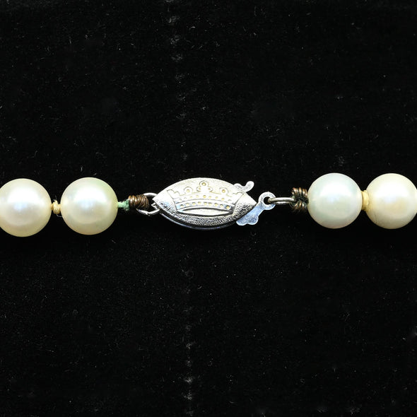6.5mm Cultured Pearl Necklace w 14k Gold Clasp
