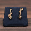 Art Deco 14K Rose Gold Vintage Drop Earrings with Rose Cut Diamonds