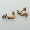 Art Deco 14K Rose Gold Vintage Drop Earrings with Rose Cut Diamonds