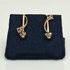 Art Deco 14K Rose Gold Vintage Drop Earrings with Rose Cut Diamonds