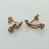 Art Deco 14K Rose Gold Vintage Drop Earrings with Rose Cut Diamonds