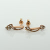 Art Deco 14K Rose Gold Vintage Drop Earrings with Rose Cut Diamonds