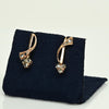 Art Deco 14K Rose Gold Vintage Drop Earrings with Rose Cut Diamonds