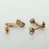 Art Deco 14K Rose Gold Vintage Drop Earrings with Rose Cut Diamonds