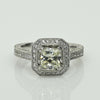2.14ctw Cushion Cut Diamond Halo 18k White Gold Engagement Ring