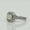 2.14ctw Cushion Cut Diamond Halo 18k White Gold Engagement Ring
