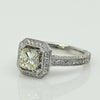 2.14ctw Cushion Cut Diamond Halo 18k White Gold Engagement Ring