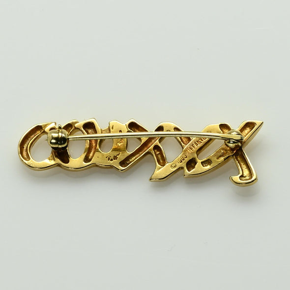 Paloma Picasso Tiffany & Co. 1983 Graffiti 18K Love and Kisses Brooch XXXOOO