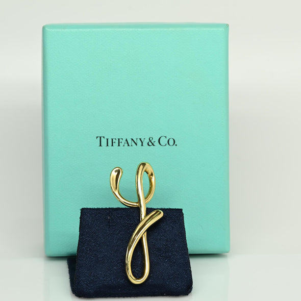 Elsa Peretti for Tiffany & Co. Alphabet Letter 18K Gold Initial "Y" Pendant