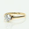 Antique 1.26 G VS Old European Cut Diamond Yellow Gold Solitaire Engagement Ring